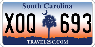 SC license plate XOQ693