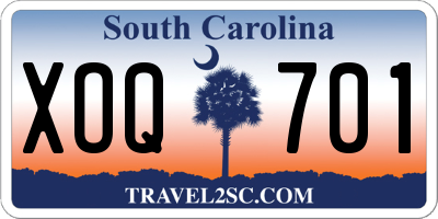 SC license plate XOQ701