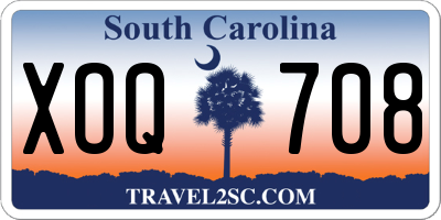 SC license plate XOQ708