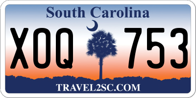 SC license plate XOQ753