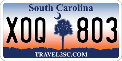 SC license plate XOQ803