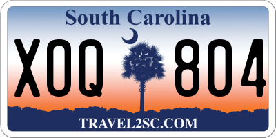 SC license plate XOQ804