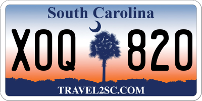 SC license plate XOQ820