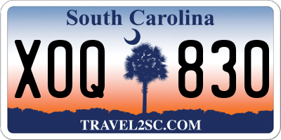 SC license plate XOQ830