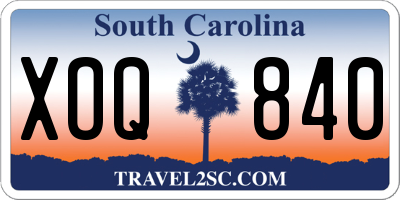 SC license plate XOQ840