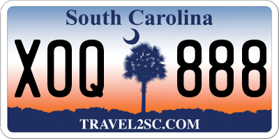 SC license plate XOQ888