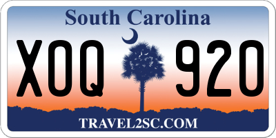 SC license plate XOQ920