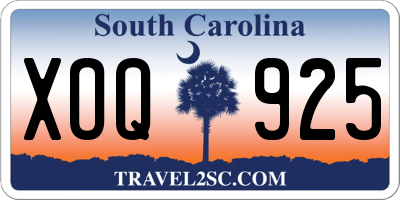 SC license plate XOQ925