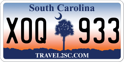 SC license plate XOQ933