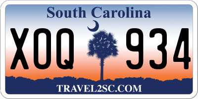 SC license plate XOQ934