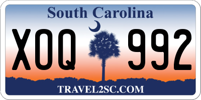 SC license plate XOQ992