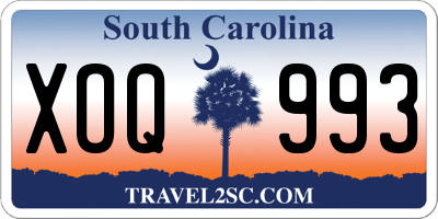 SC license plate XOQ993