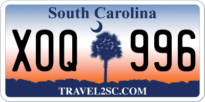 SC license plate XOQ996