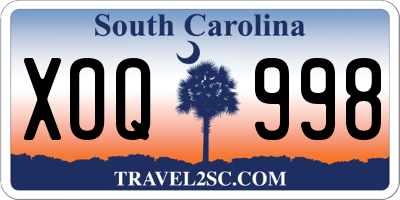 SC license plate XOQ998