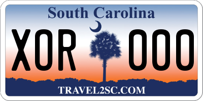 SC license plate XOR000