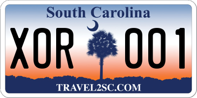 SC license plate XOR001