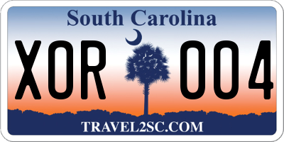SC license plate XOR004