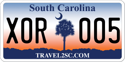 SC license plate XOR005