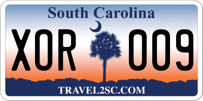 SC license plate XOR009