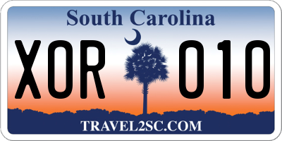 SC license plate XOR010