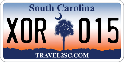 SC license plate XOR015
