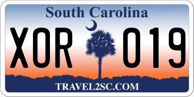 SC license plate XOR019