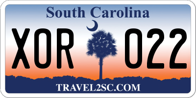SC license plate XOR022