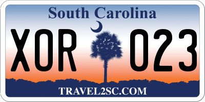 SC license plate XOR023