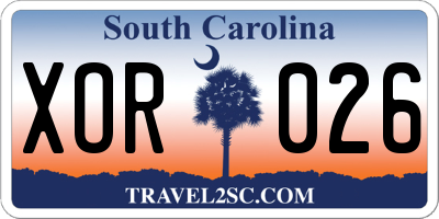 SC license plate XOR026