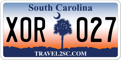 SC license plate XOR027