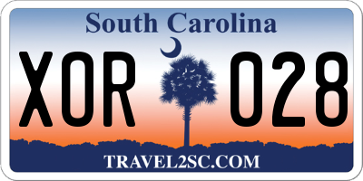 SC license plate XOR028