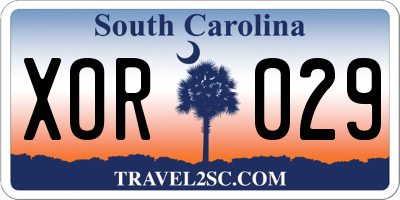SC license plate XOR029