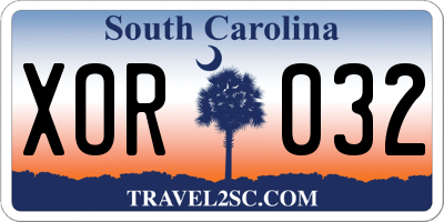 SC license plate XOR032