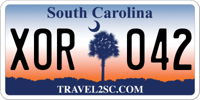 SC license plate XOR042