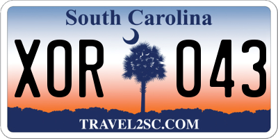 SC license plate XOR043