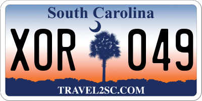 SC license plate XOR049