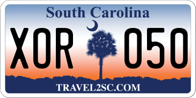SC license plate XOR050