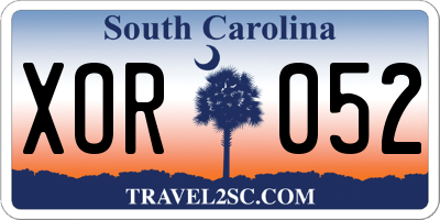 SC license plate XOR052