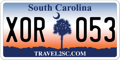 SC license plate XOR053