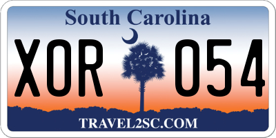 SC license plate XOR054