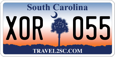 SC license plate XOR055