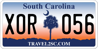 SC license plate XOR056