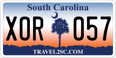 SC license plate XOR057