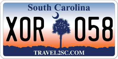 SC license plate XOR058