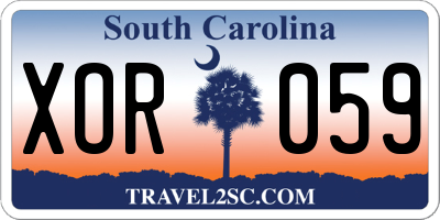 SC license plate XOR059