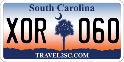 SC license plate XOR060