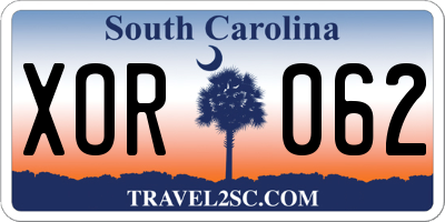 SC license plate XOR062