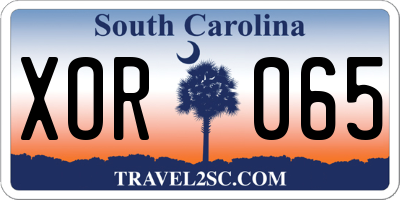 SC license plate XOR065