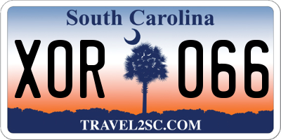 SC license plate XOR066