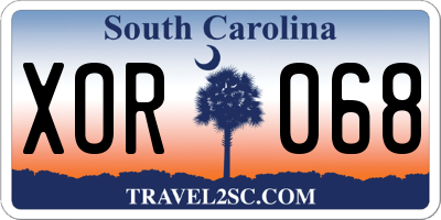 SC license plate XOR068